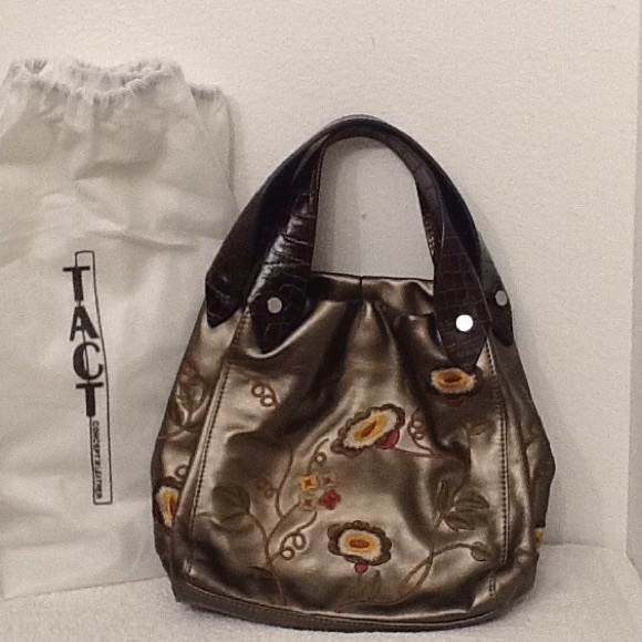 Tact Handbags - Tact embroidered leather mini tote NWOT